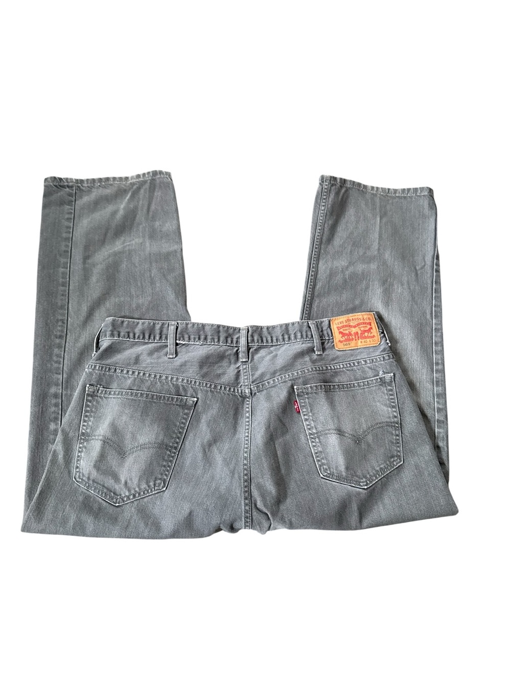 Levi’s 569 Loose Straight Jeans Mens 40x30 Gray Washed Denim Pants Casual
